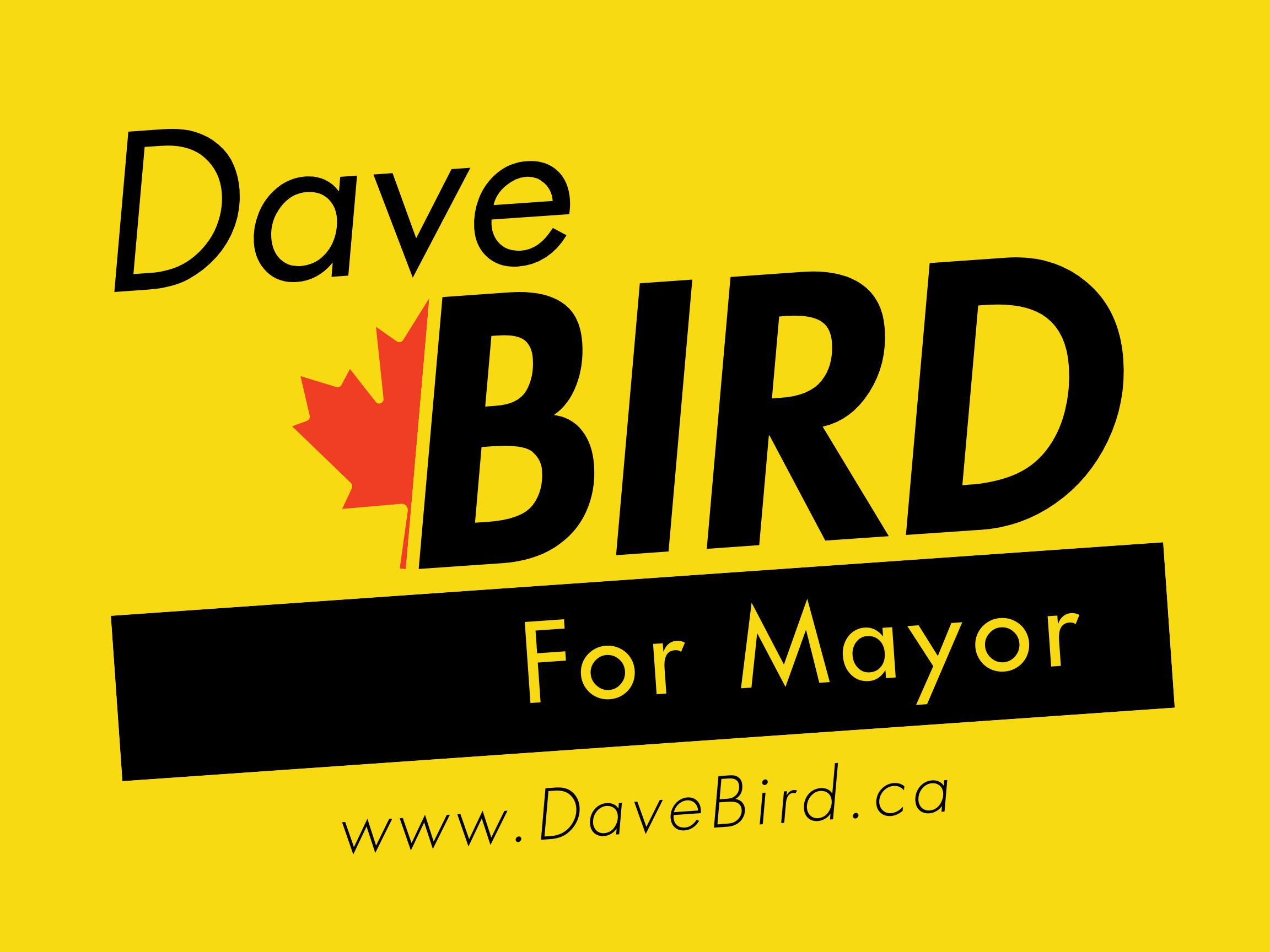Logo with text reading "Dave Bird for Mayor"